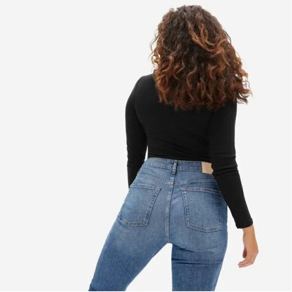 Everlane The Curvy Cheeky  Raw Hem Crop Denim (28) - Picture 3 of 6